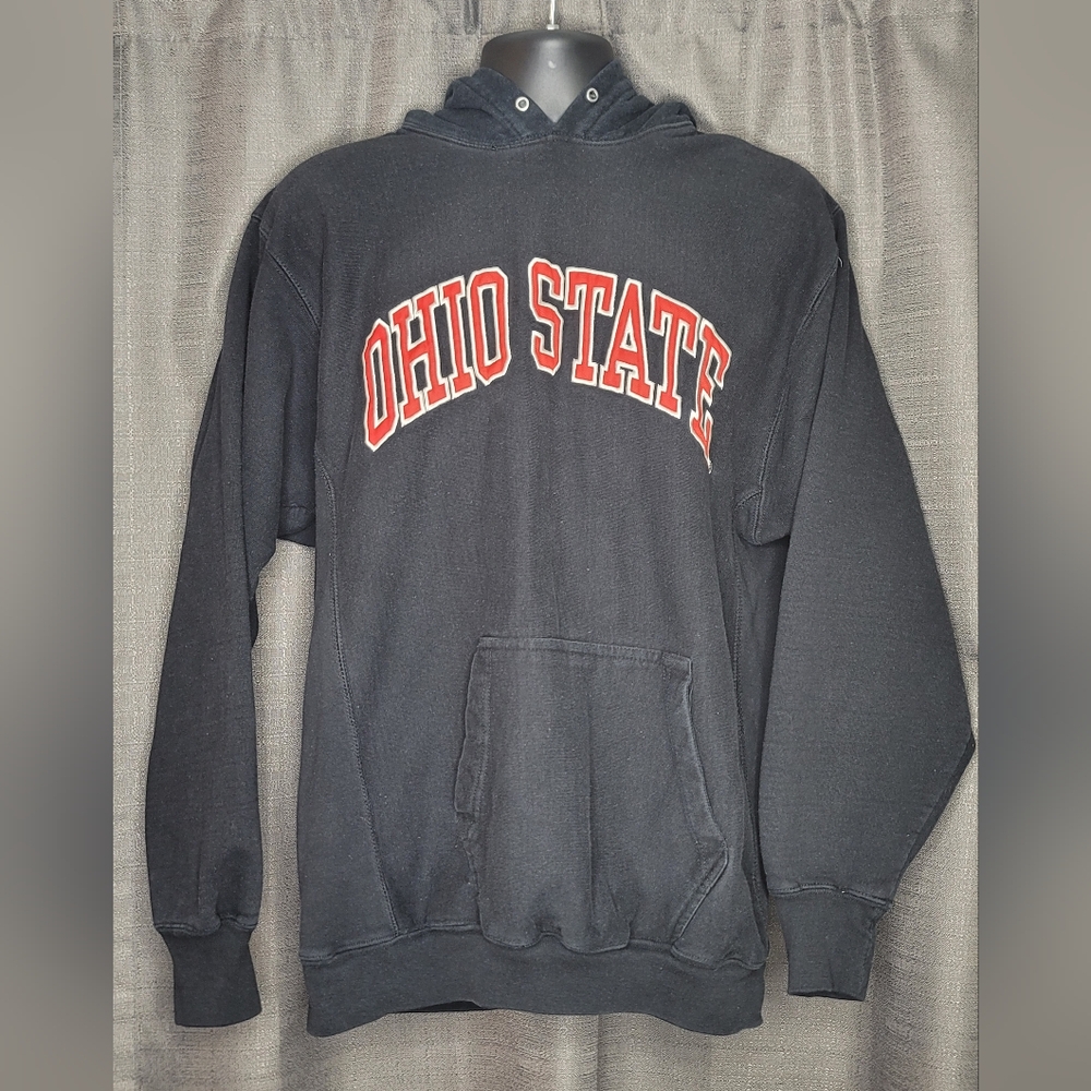 Ohio State University Vintage Hoodie By David And Barry's Black With Red Logo